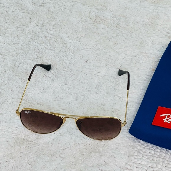 Ray-Ban Toddler Aviator Sunglasses Gold Frame Brown Lenses Baby Kids - Picture 7 of 11